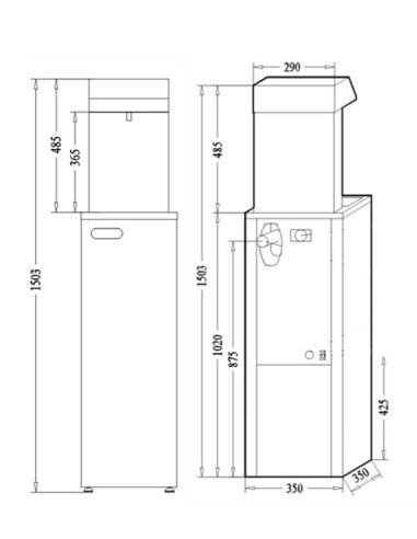 Fonte de água A-88 com pedal duplo Canaletas
