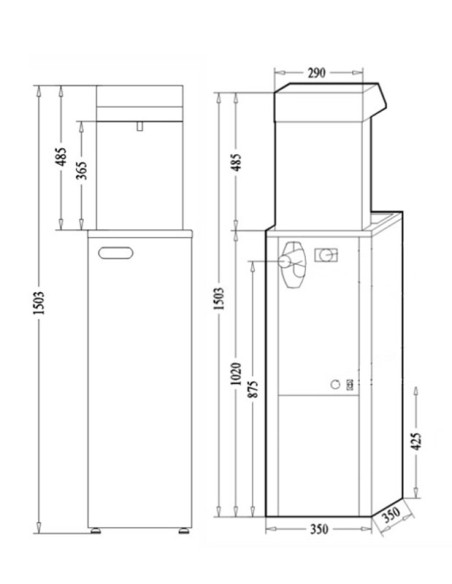 Fonte de água A-88 com pedal duplo Canaletas