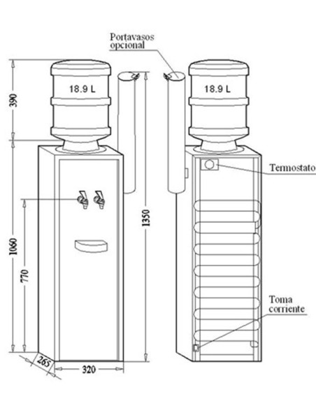 Distribuidor de água série 1 M-15 de Canaletas