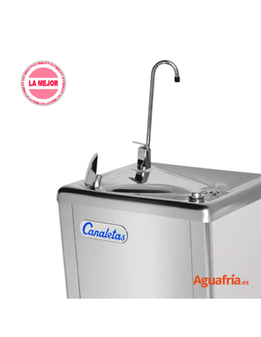 Fonte de água de duas temperaturas Tormes série M-66A de Canaletas pormenor do enchimento do copo