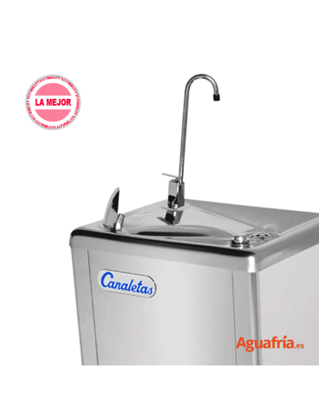 Fonte de água de duas temperaturas Tormes série M-66A de Canaletas pormenor do enchimento do copo