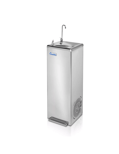 Fonte de água de duas temperaturas Tormes série M-66A de Canaletas com pedal e enchimento de chávenas